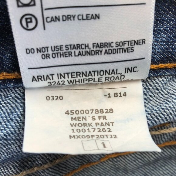 Ariat Mens Work Jeans Size 34/30 Flame-Resistant Low Rise M4 Boot Leg Cotton - Picture 15 of 16
